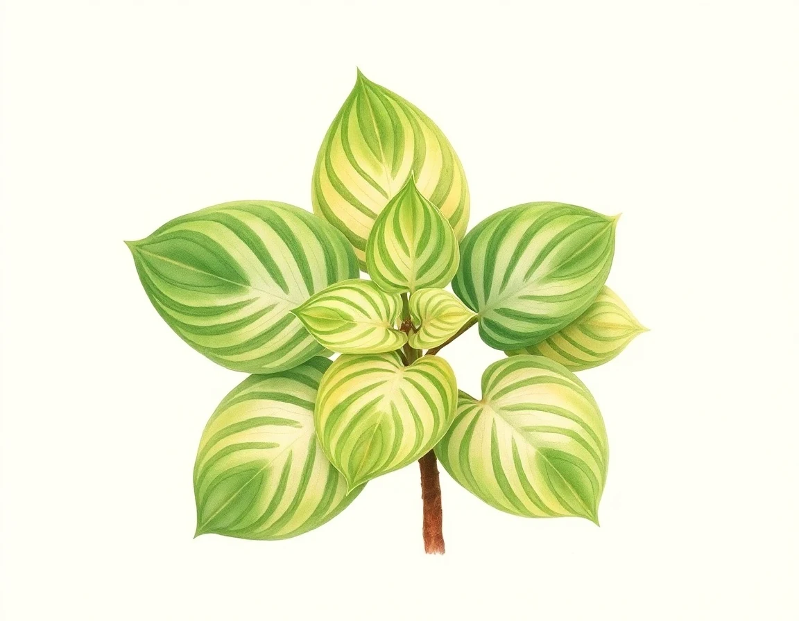 Watercolor illustration of Hosta 'Rosedale Gee Wilikers'