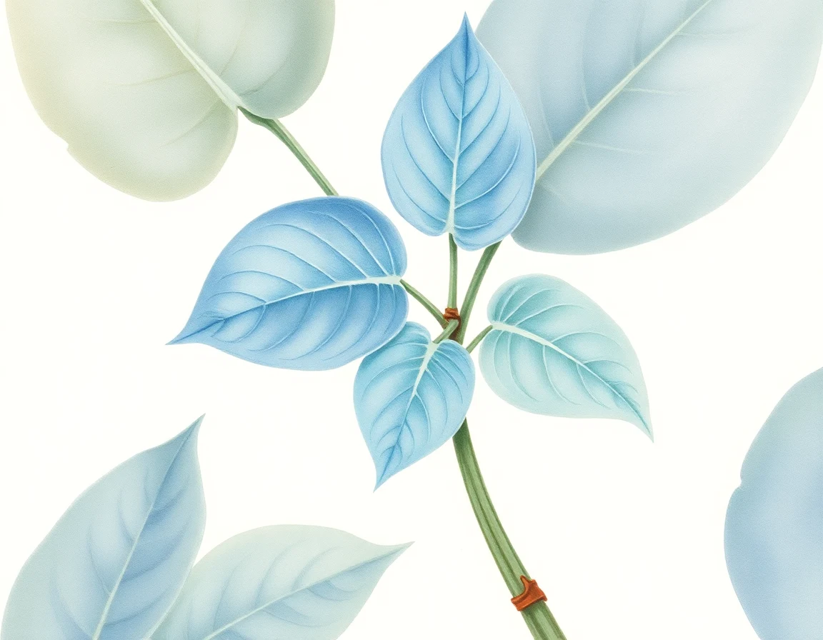 Watercolor illustration of Hosta 'Rosedale Glacier Ice'
