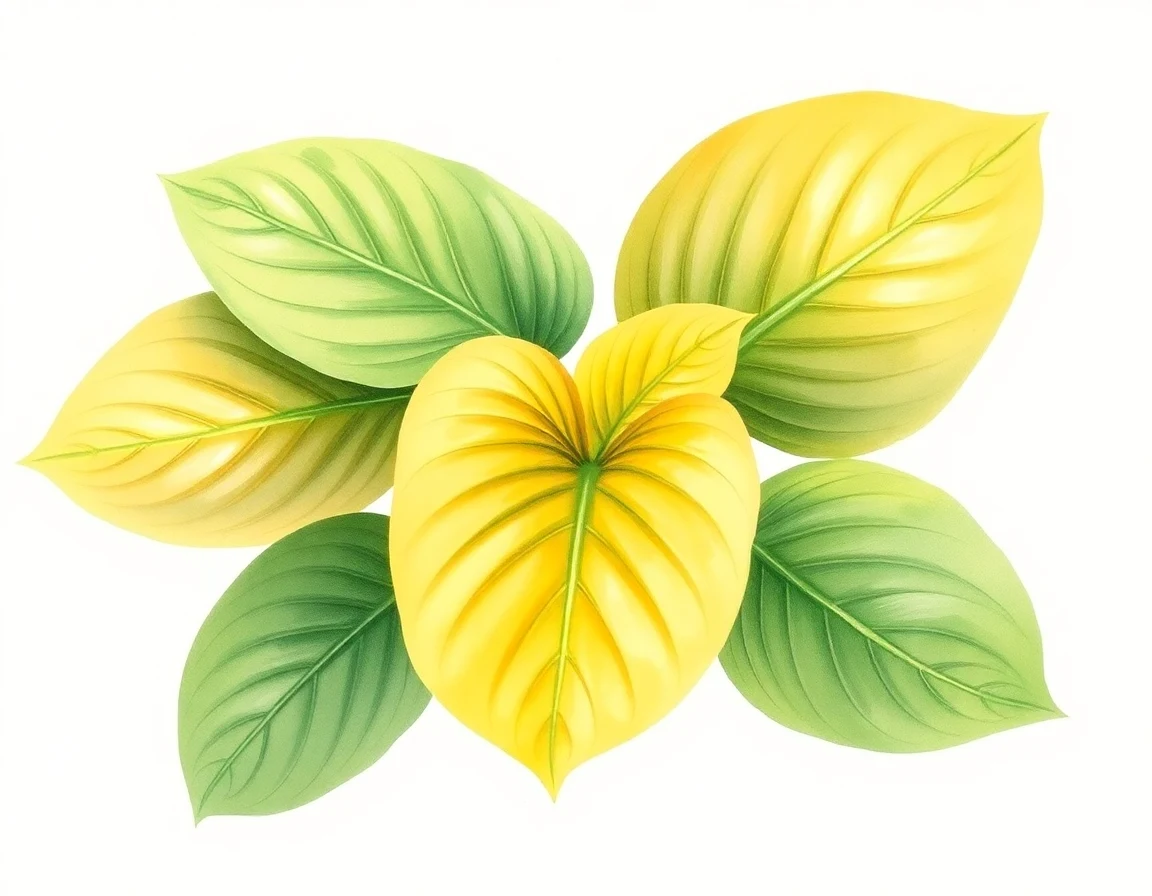 Watercolor illustration of Hosta 'Rosedale Golden City'