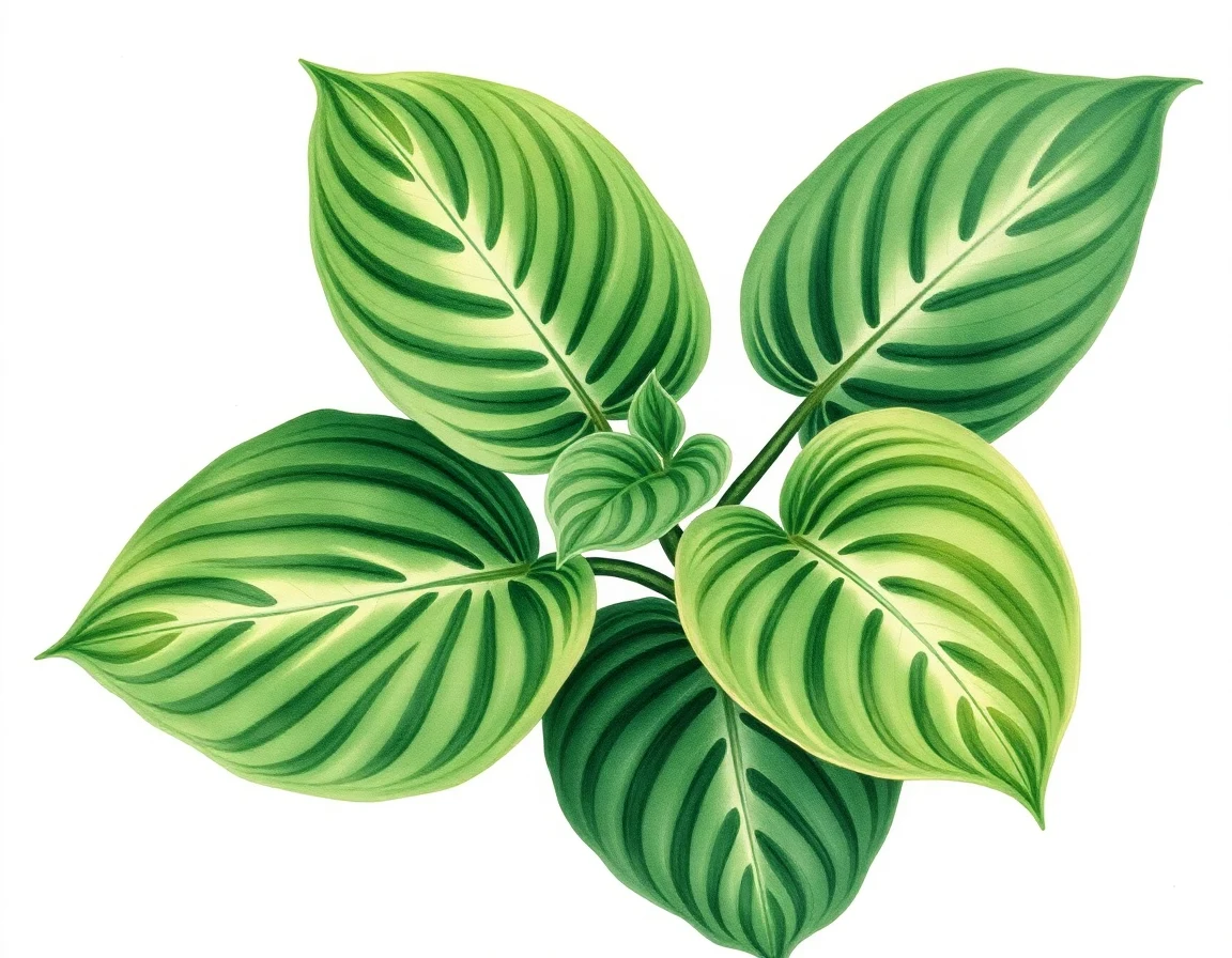 Watercolor illustration of Hosta 'Rosedale Little Puddle'