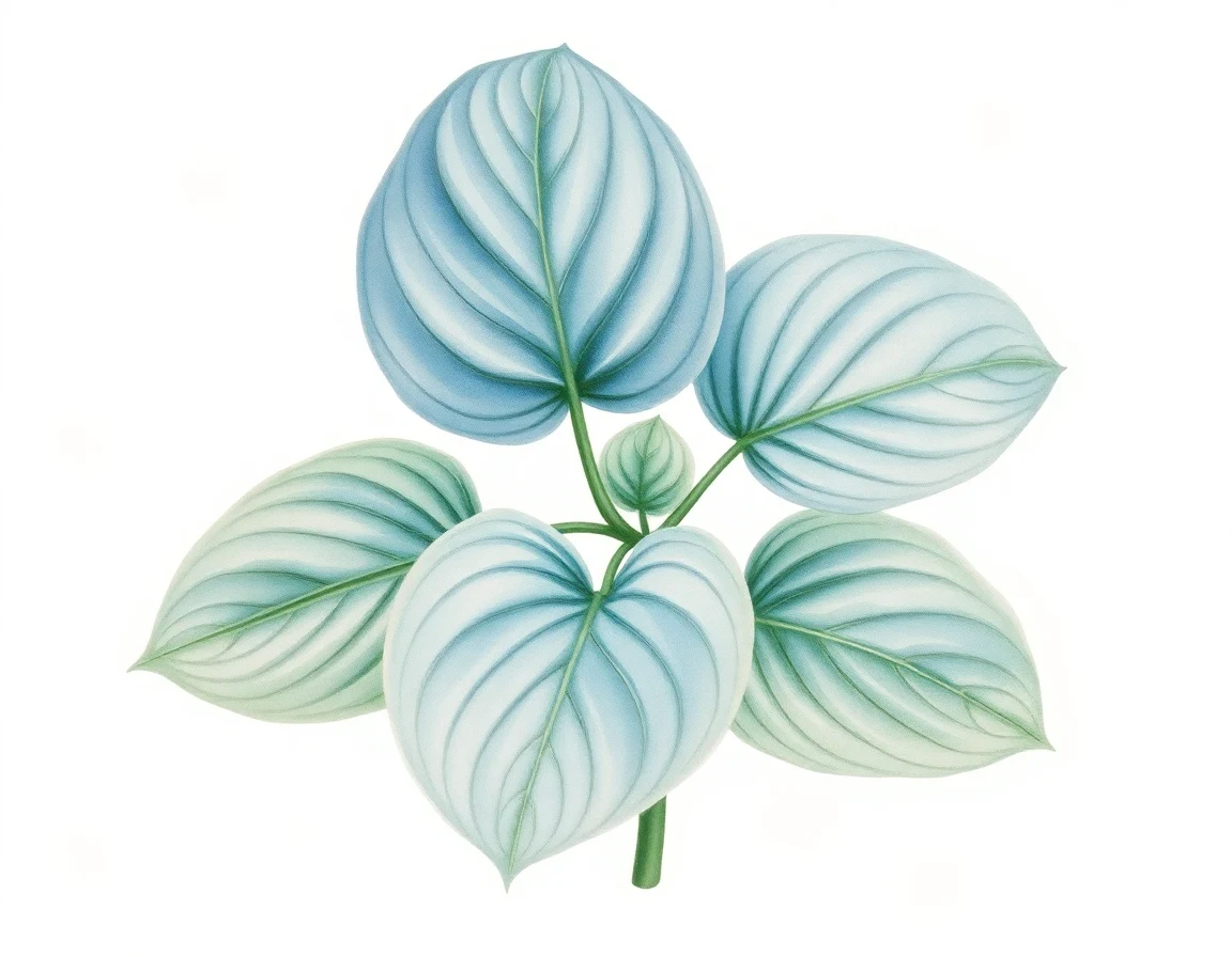 Watercolor illustration of Hosta 'Rosedale Rosette'