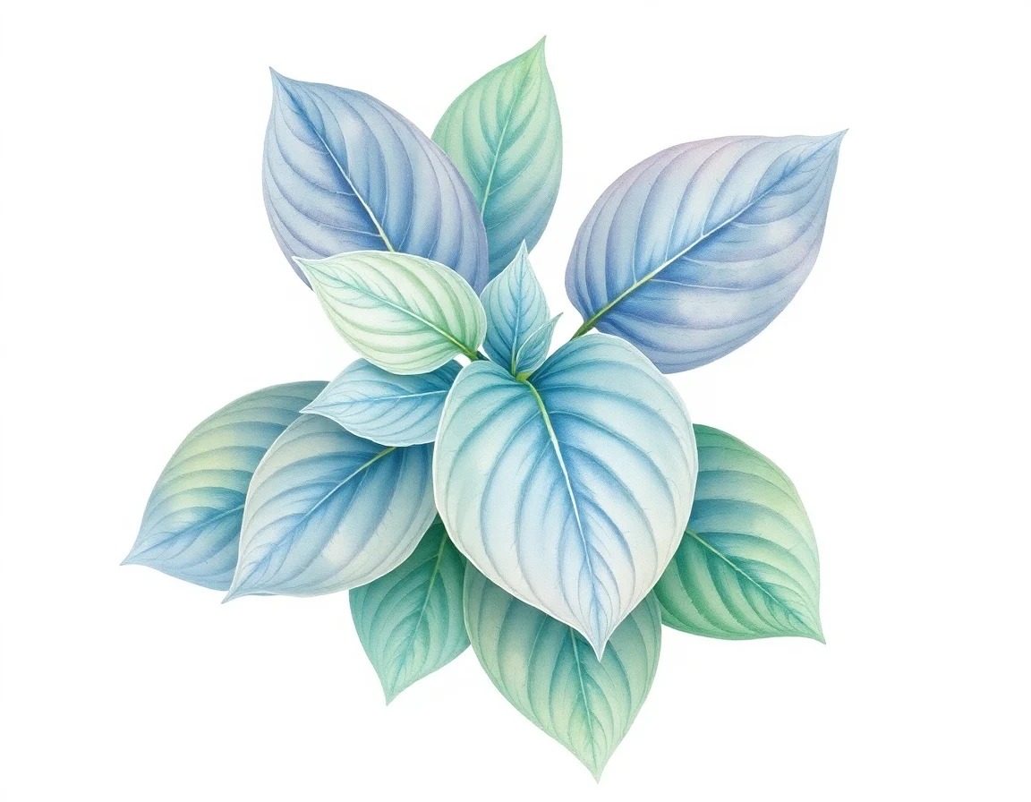 Watercolor illustration of Hosta 'Rosedale Terraced Hills'