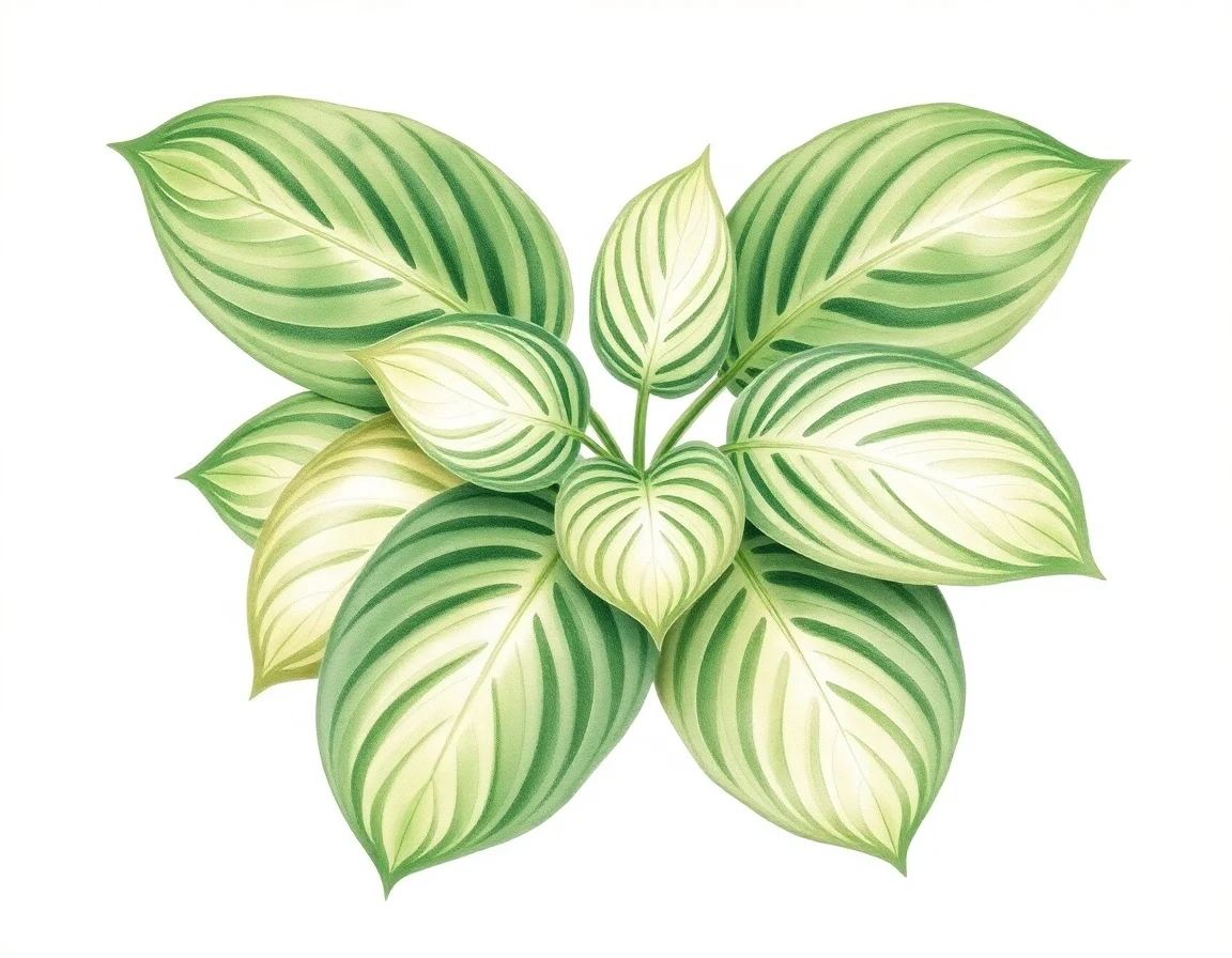 Watercolor illustration of Hosta 'Rossing's Pride'