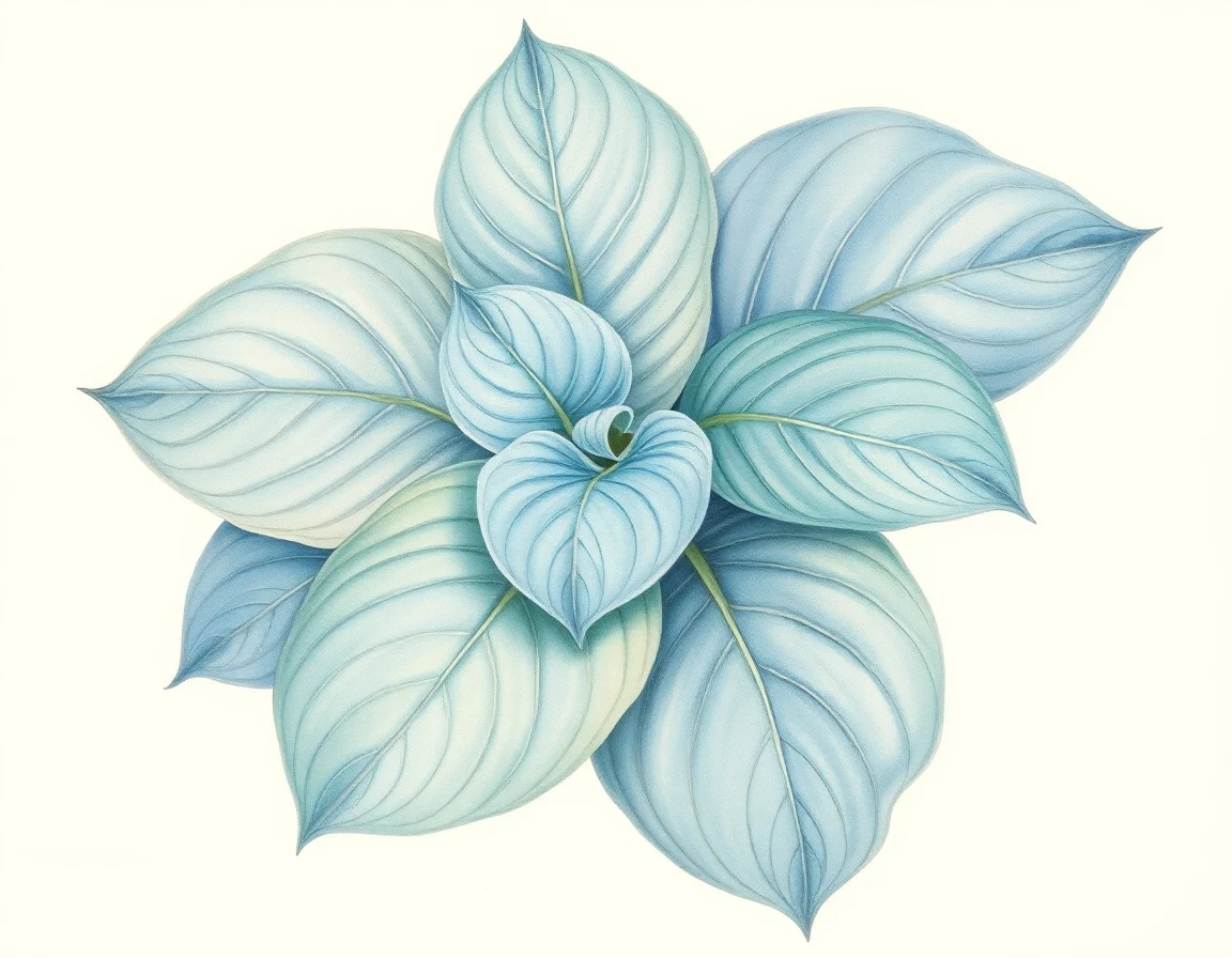 Watercolor illustration of Hosta 'Rostraver Heritage'
