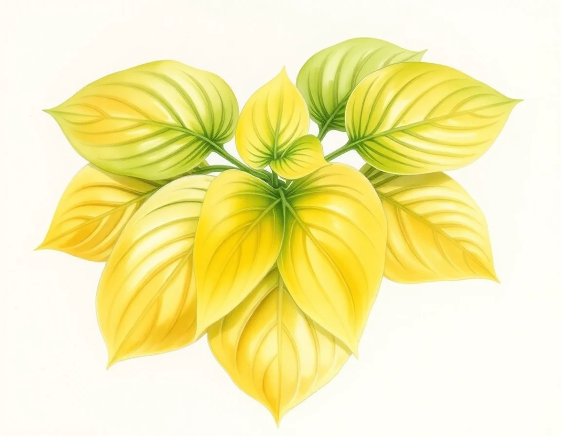 Watercolor illustration of Hosta 'Royal Bells'