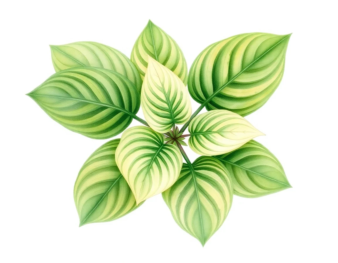 Watercolor illustration of Hosta 'Royal Lady'