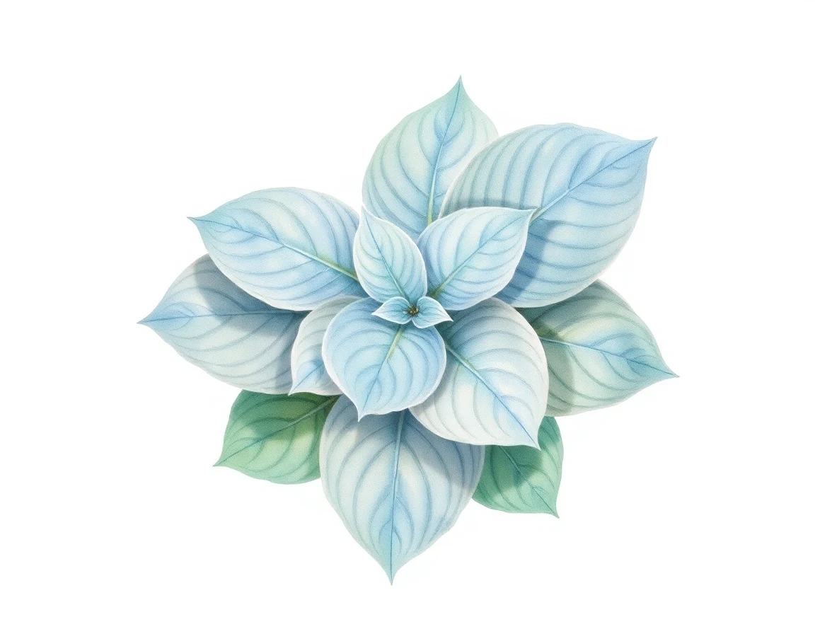 Watercolor illustration of Hosta 'Royal Wave'