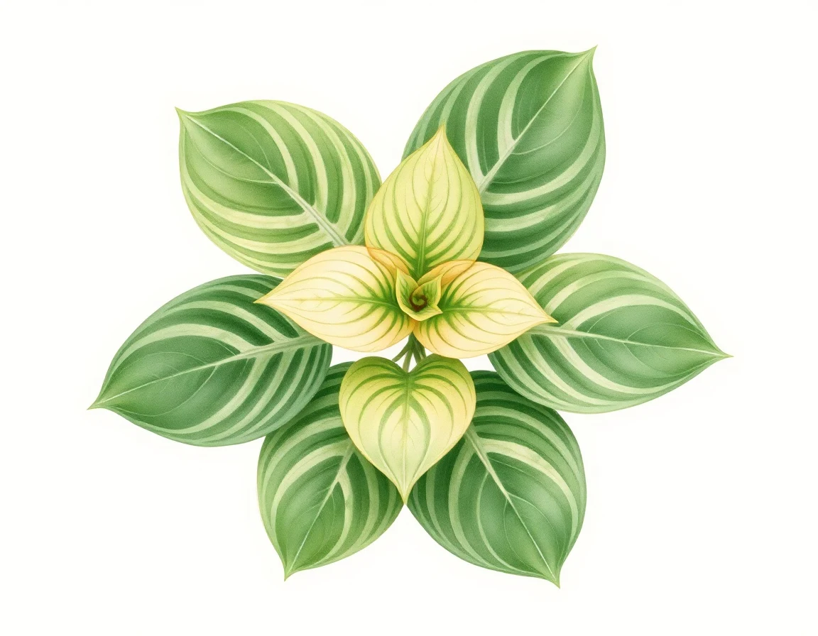 Watercolor illustration of Hosta 'Rubber Ducky'
