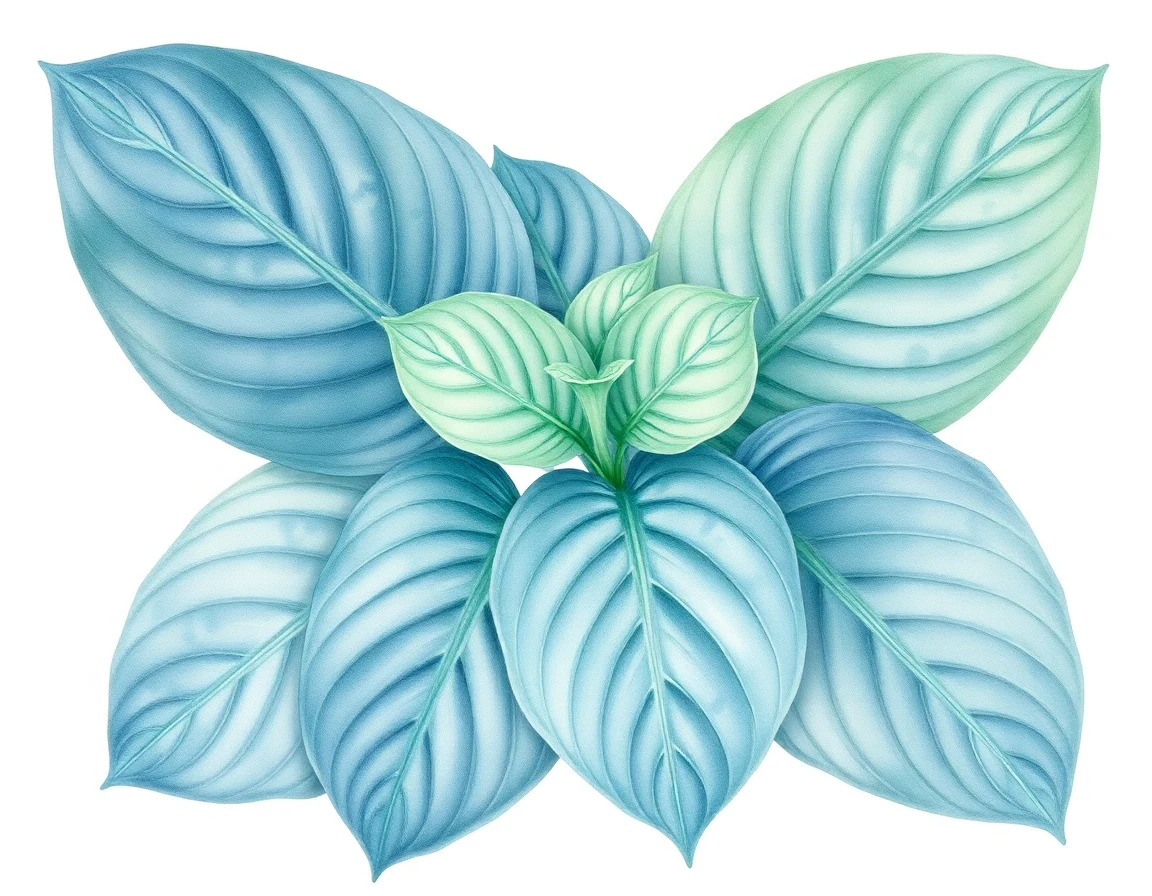Watercolor illustration of Hosta 'Russ O'Harra'