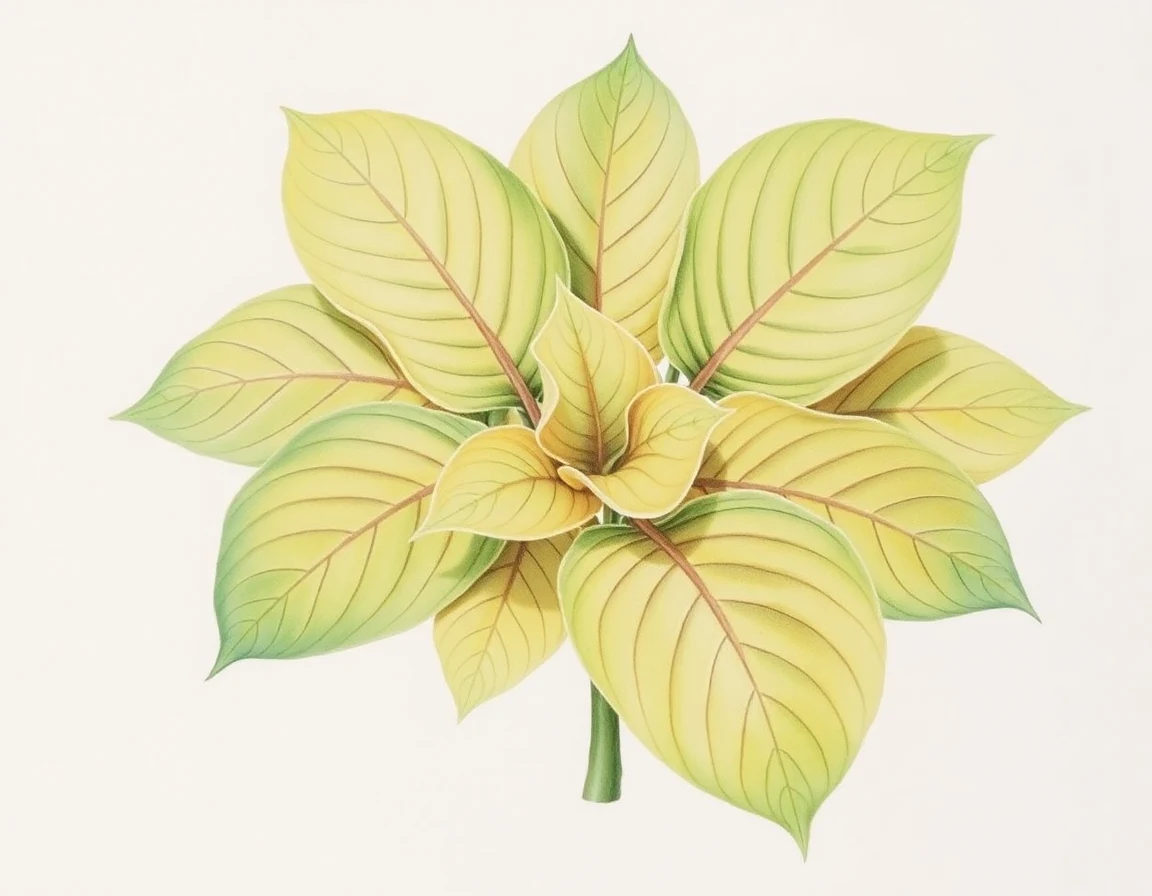 Watercolor illustration of Hosta 'Rutherford Birchard Hayes'