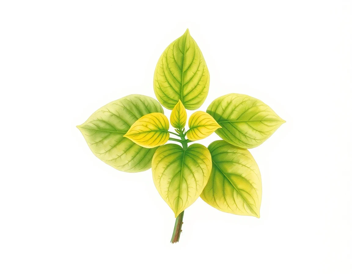 Watercolor illustration of Hosta 'S.S. Geisha'