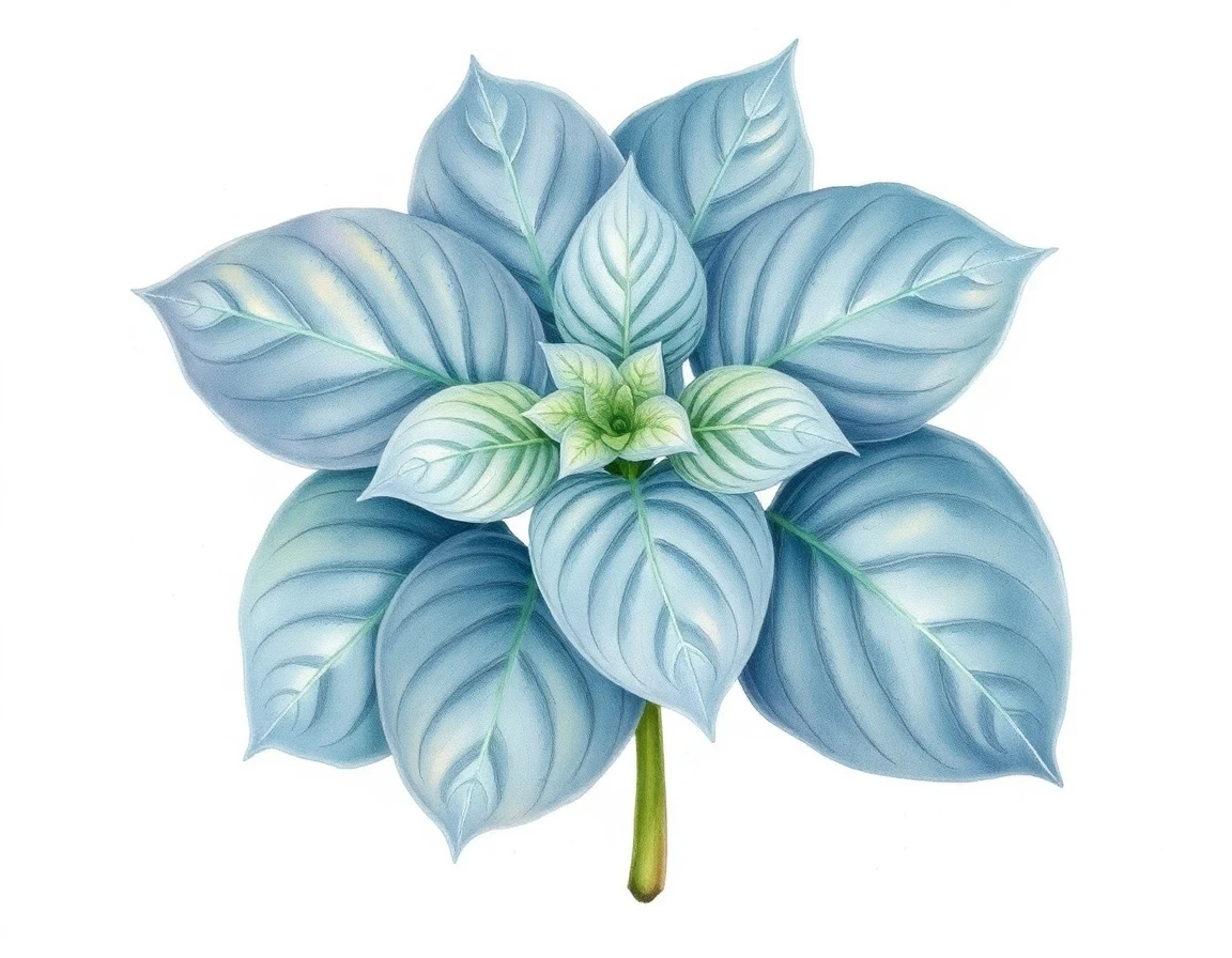 Watercolor illustration of Hosta 'Sabertooth'