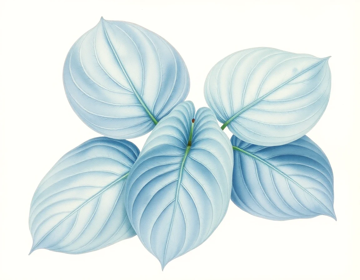Watercolor illustration of Hosta 'Sacramento'