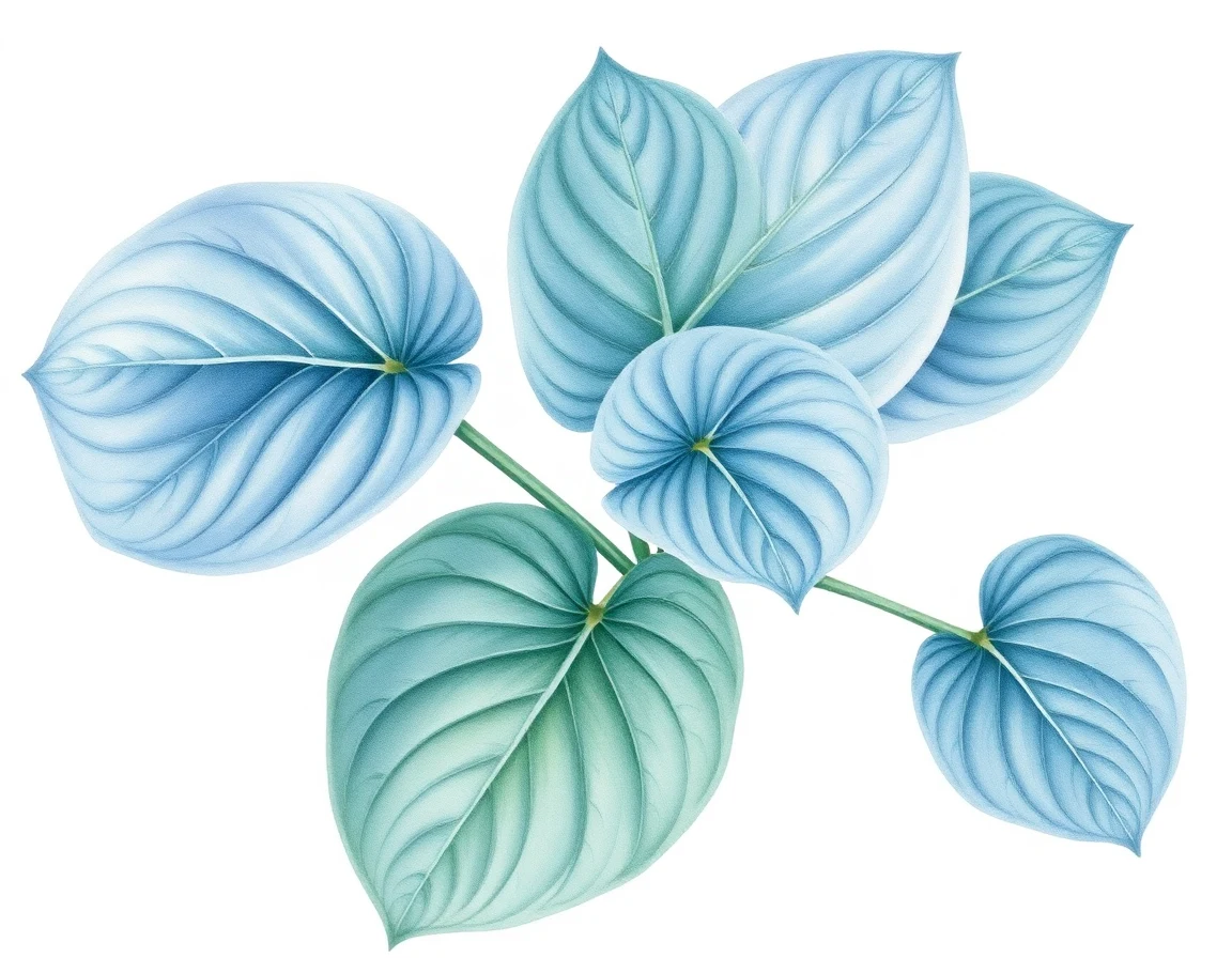 Watercolor illustration of Hosta 'Sadi'