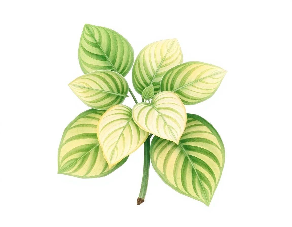 Watercolor illustration of Hosta 'Saginaw'