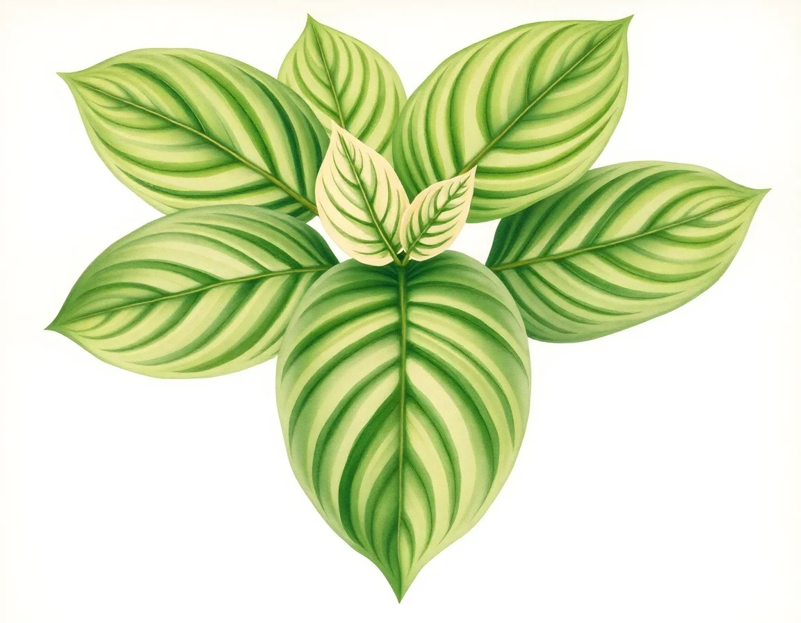 Watercolor illustration of Hosta 'Sally and Bob'