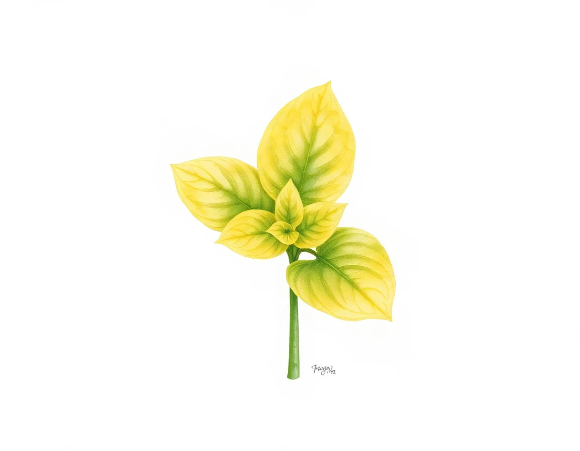 Watercolor illustration of Hosta 'Salty Dog'
