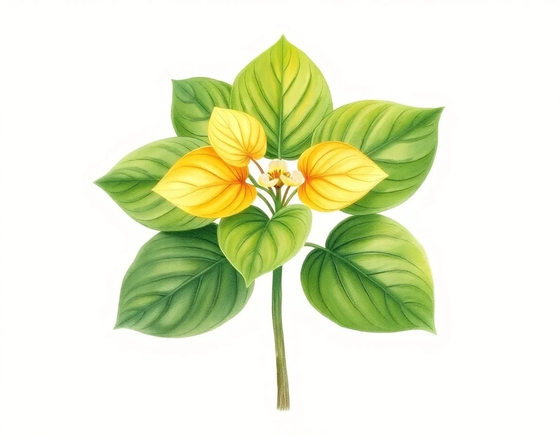 Watercolor illustration of Hosta 'Salus'