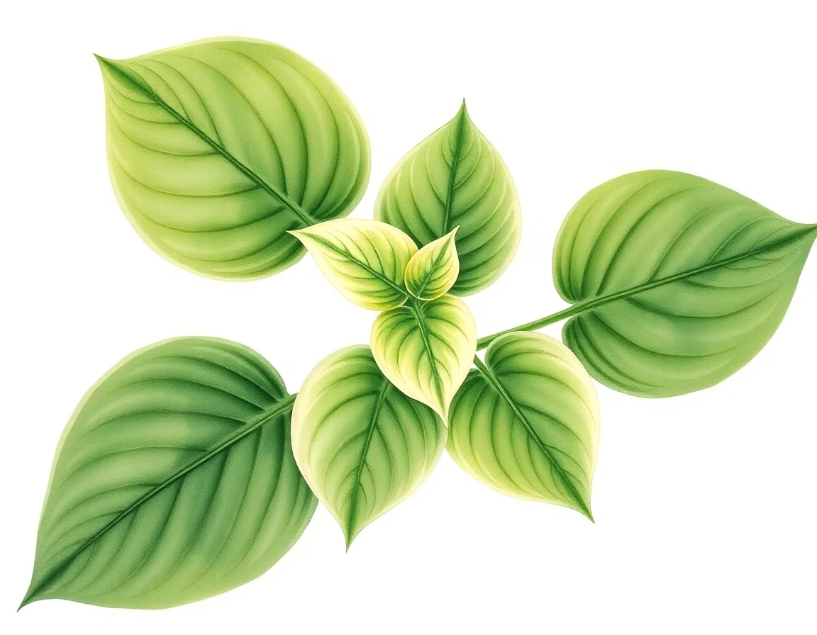 Watercolor illustration of Hosta 'Sam Spade'