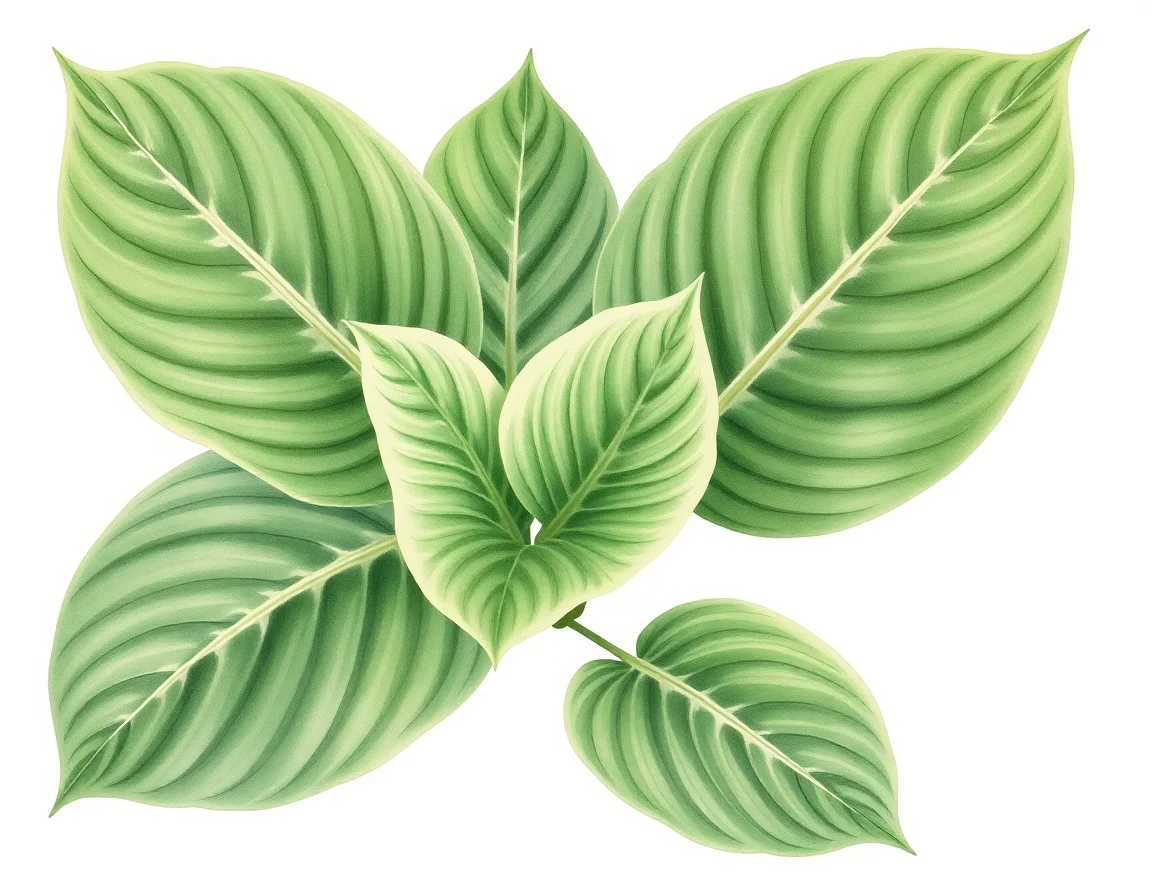 Watercolor illustration of Hosta 'Sandra'