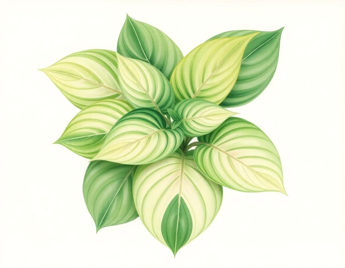 Watercolor illustration of Hosta 'Sarah Farmer'