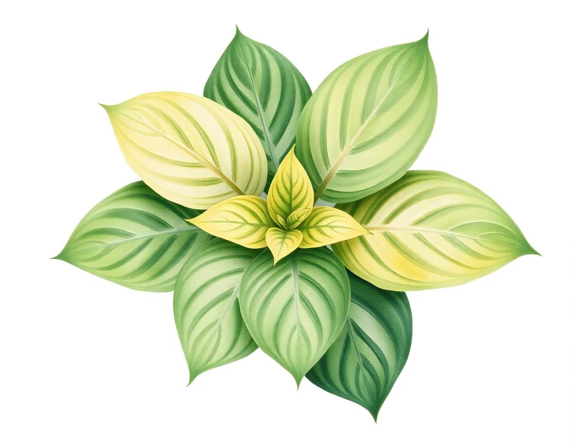 Watercolor illustration of Hosta 'Sarah Katherine'