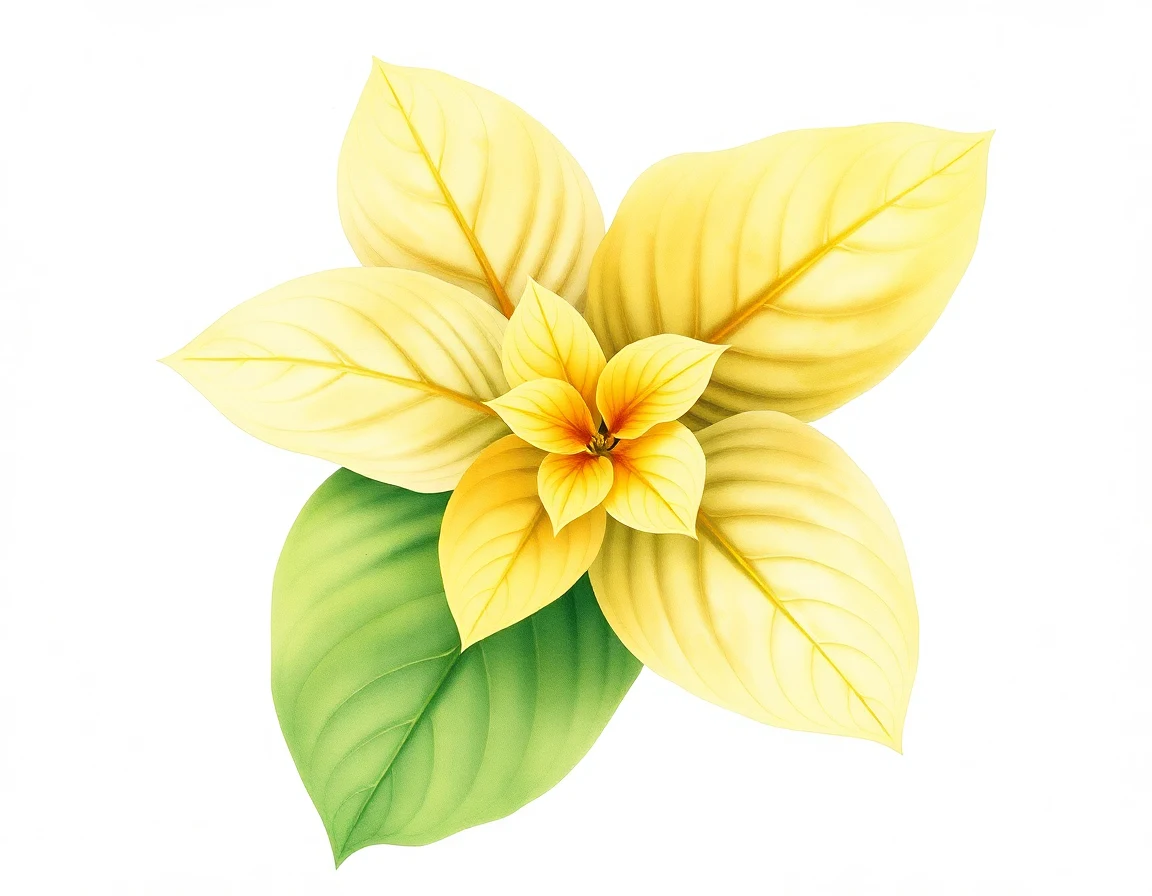 Watercolor illustration of Hosta 'Saratoga Sunrise'
