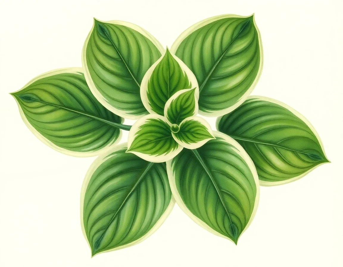 Watercolor illustration of Hosta 'Satin Bloomers'