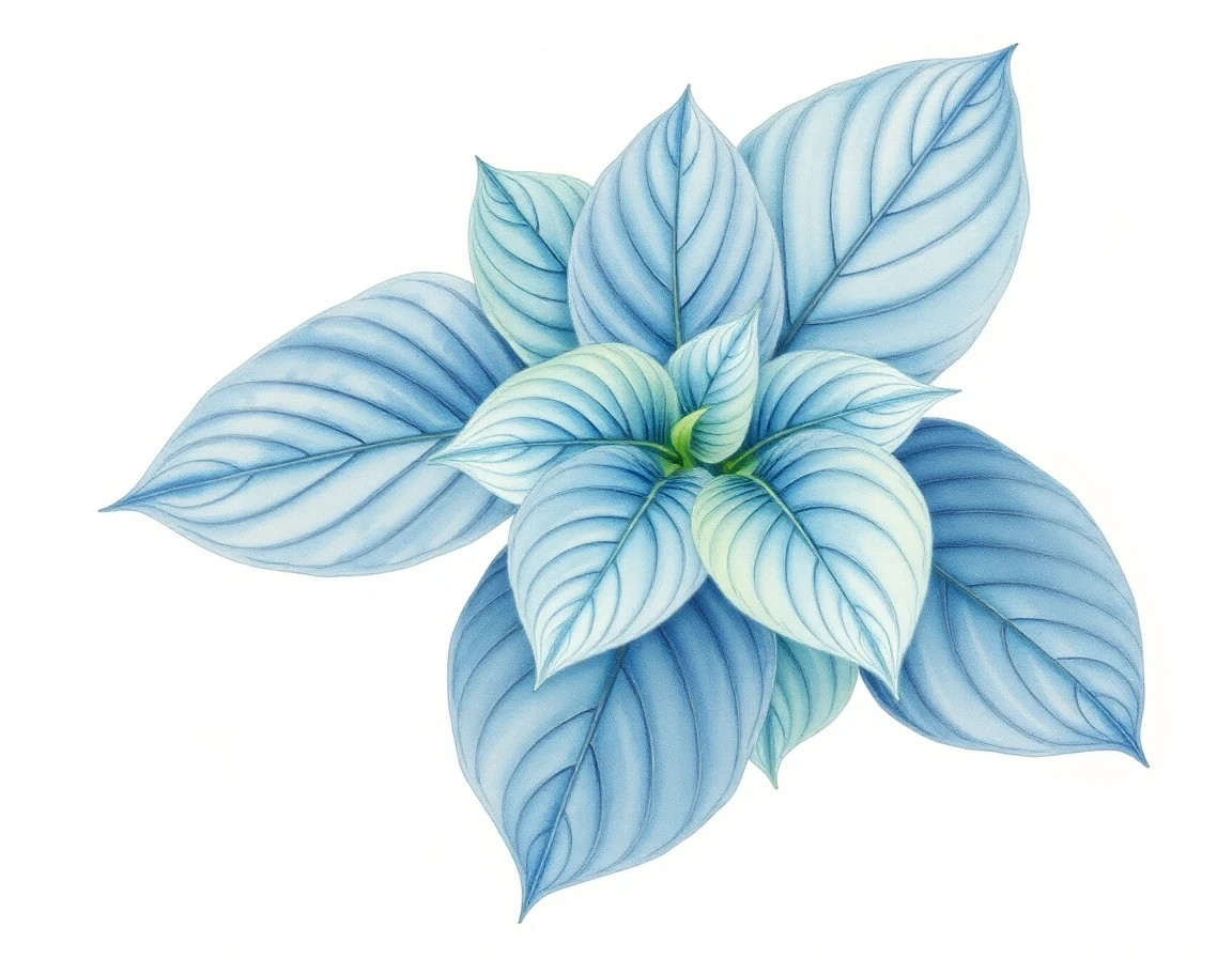 Watercolor illustration of Hosta 'Saybrook Surprise'