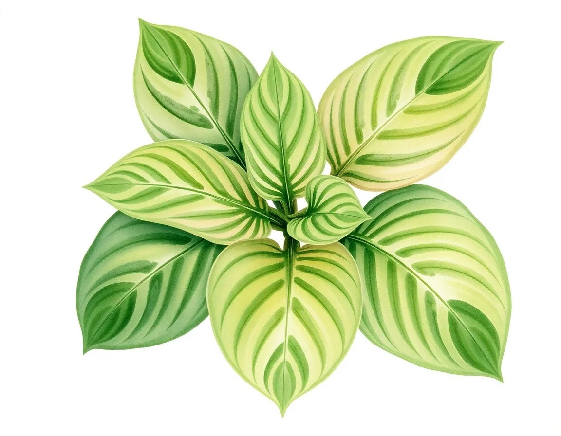 Watercolor illustration of Hosta 'Schwarzer Ritter'
