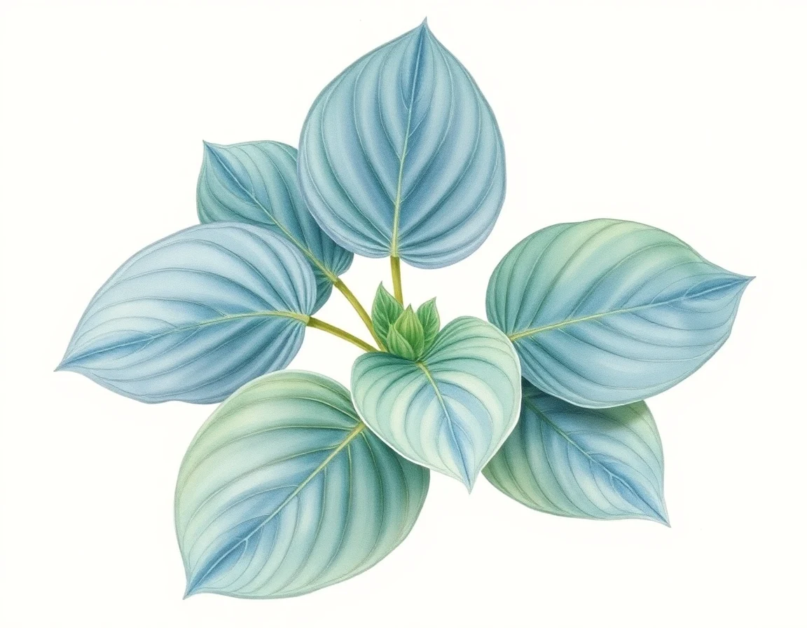 Watercolor illustration of Hosta 'Scimitar'