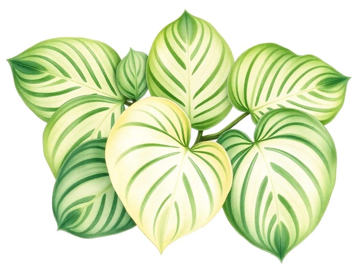 Watercolor illustration of Hosta 'Sea Bunny'