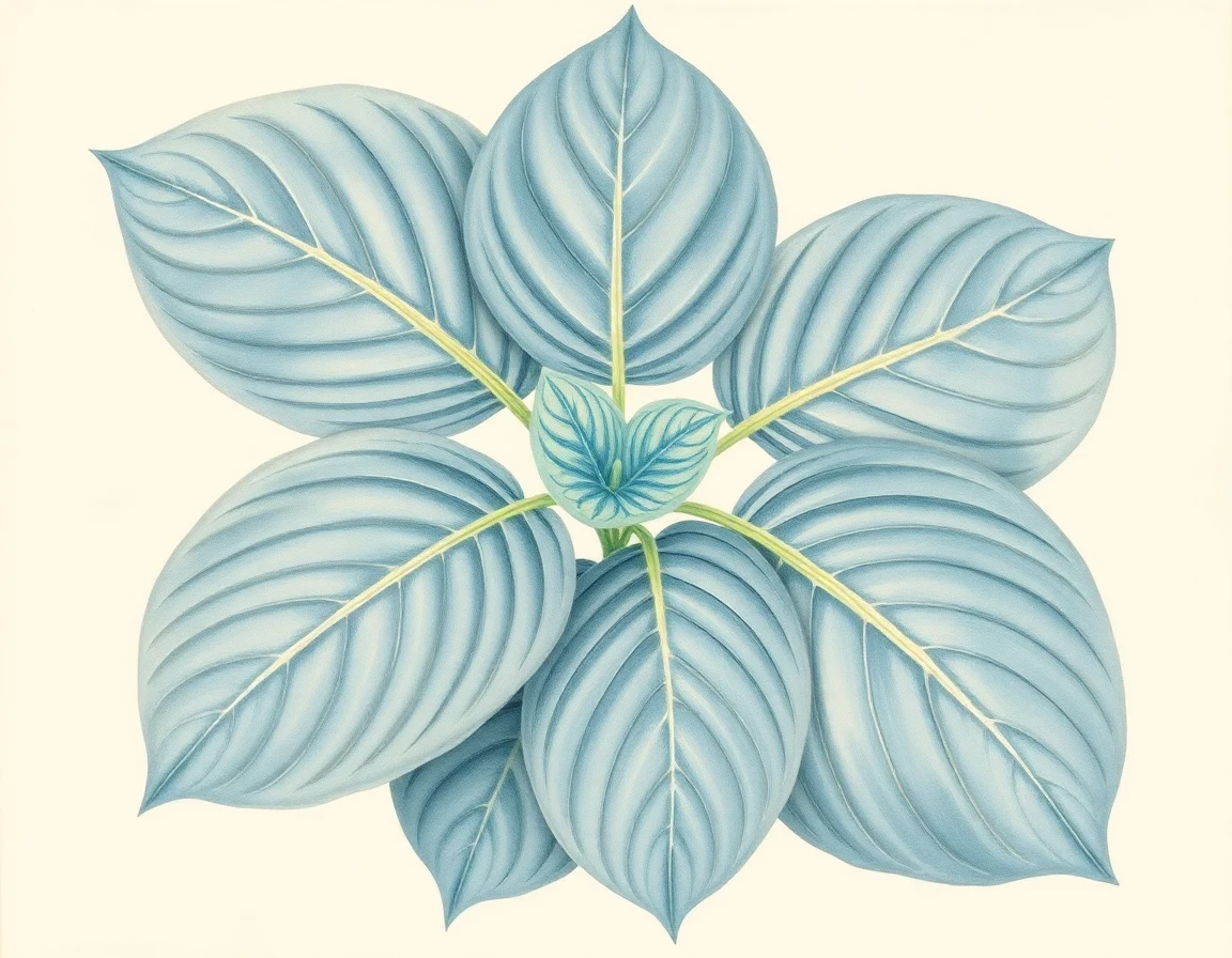 Watercolor illustration of Hosta 'Sea Dragon'