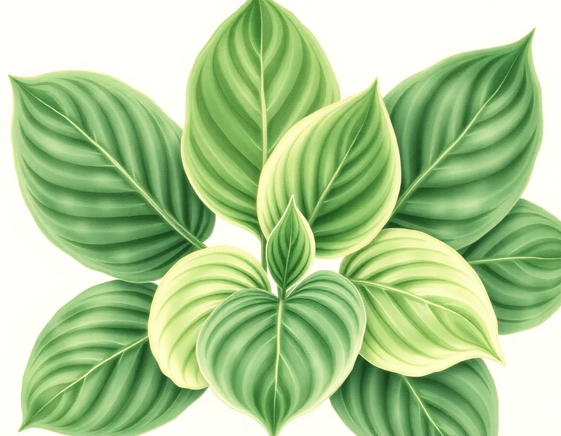 Watercolor illustration of Hosta 'Sea Dream'