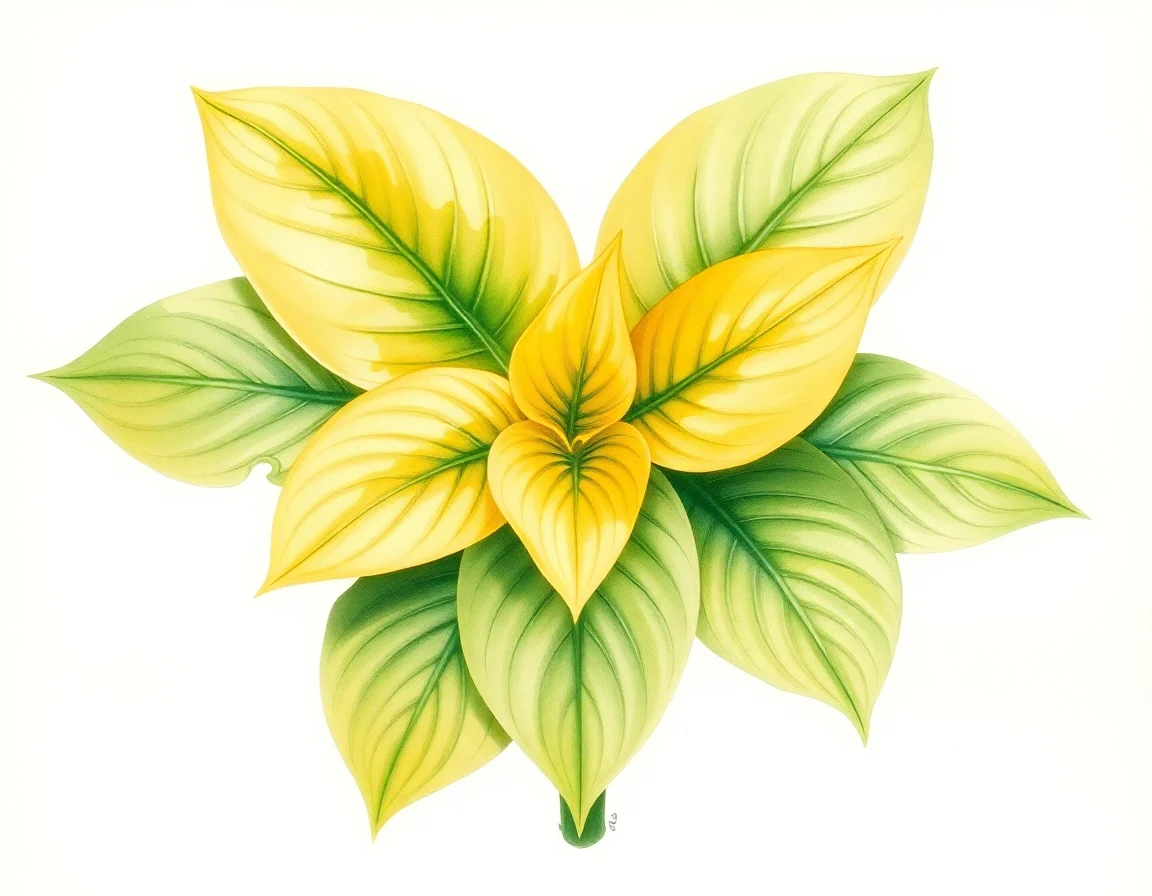 Watercolor illustration of Hosta 'Sea Fire'