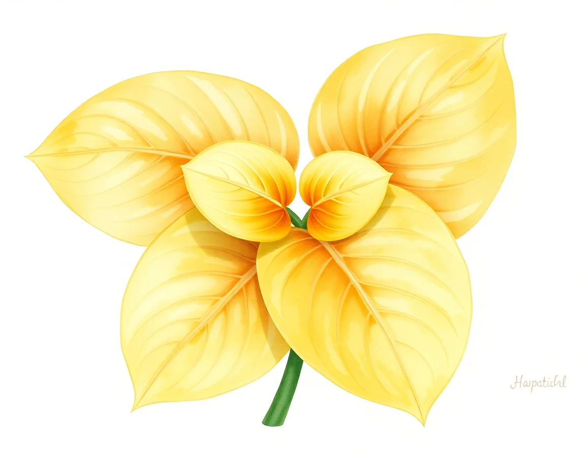 Watercolor illustration of Hosta 'Sea Gold Star'