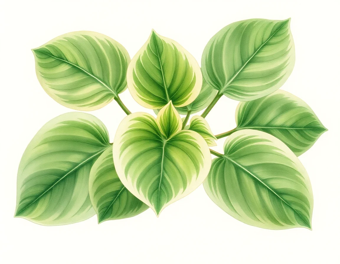 Watercolor illustration of Hosta 'Sea Gull'