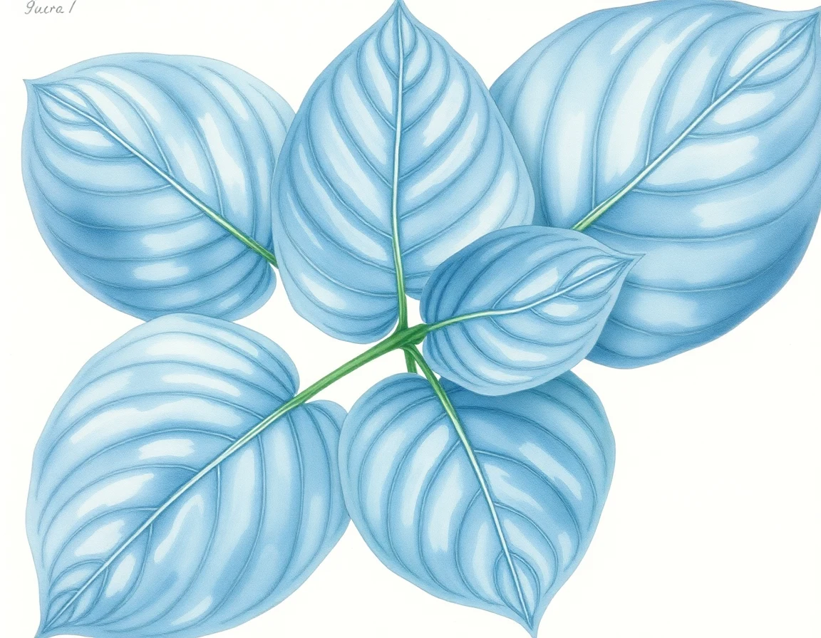Watercolor illustration of Hosta 'Sea Monster'