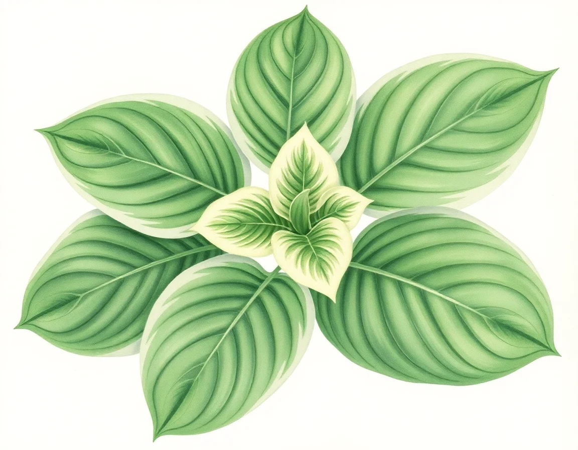 Watercolor illustration of Hosta 'Sea Prize'