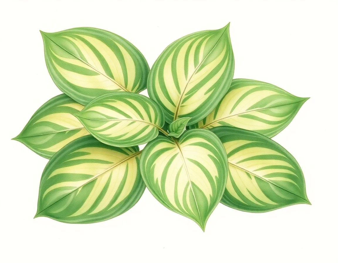 Watercolor illustration of Hosta 'Sea Sunrise'