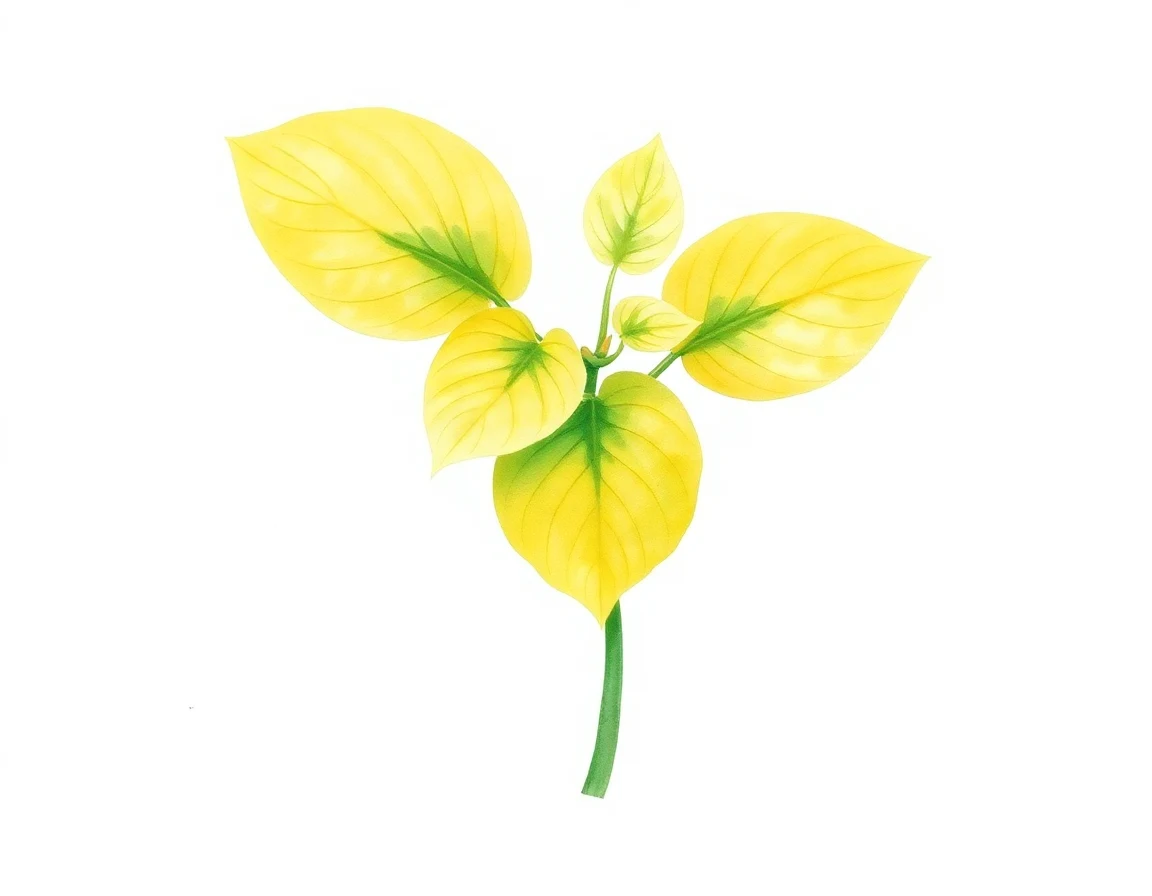 Watercolor illustration of Hosta 'Sea Yellow Sunrise'