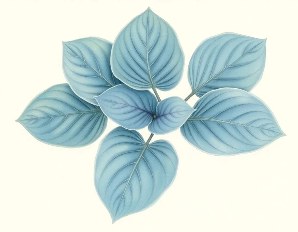 Watercolor illustration of Hosta 'Second Wind'