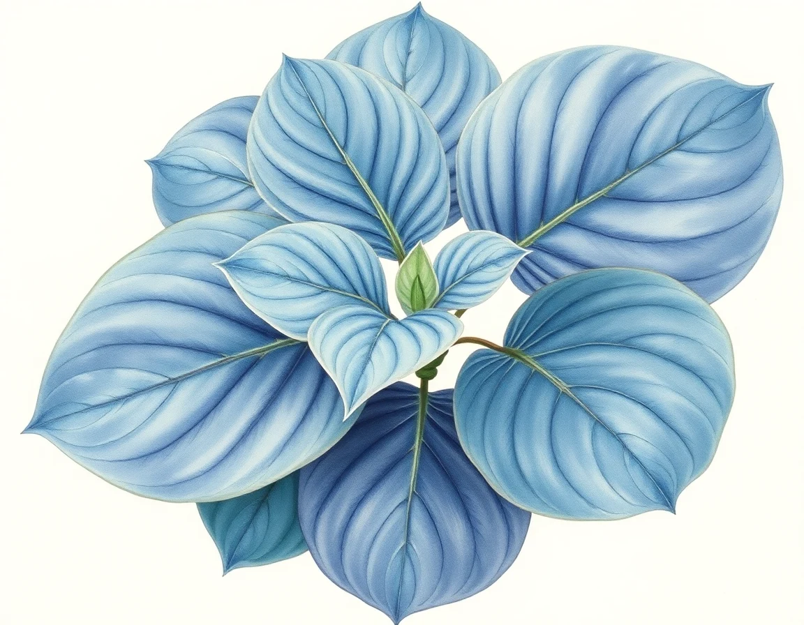 Watercolor illustration of Hosta 'Semperaurea'