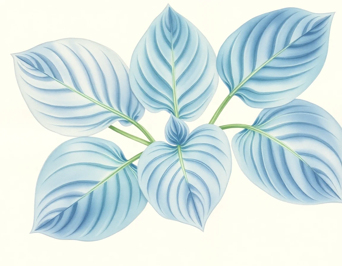 Watercolor illustration of Hosta 'September Sunrise'