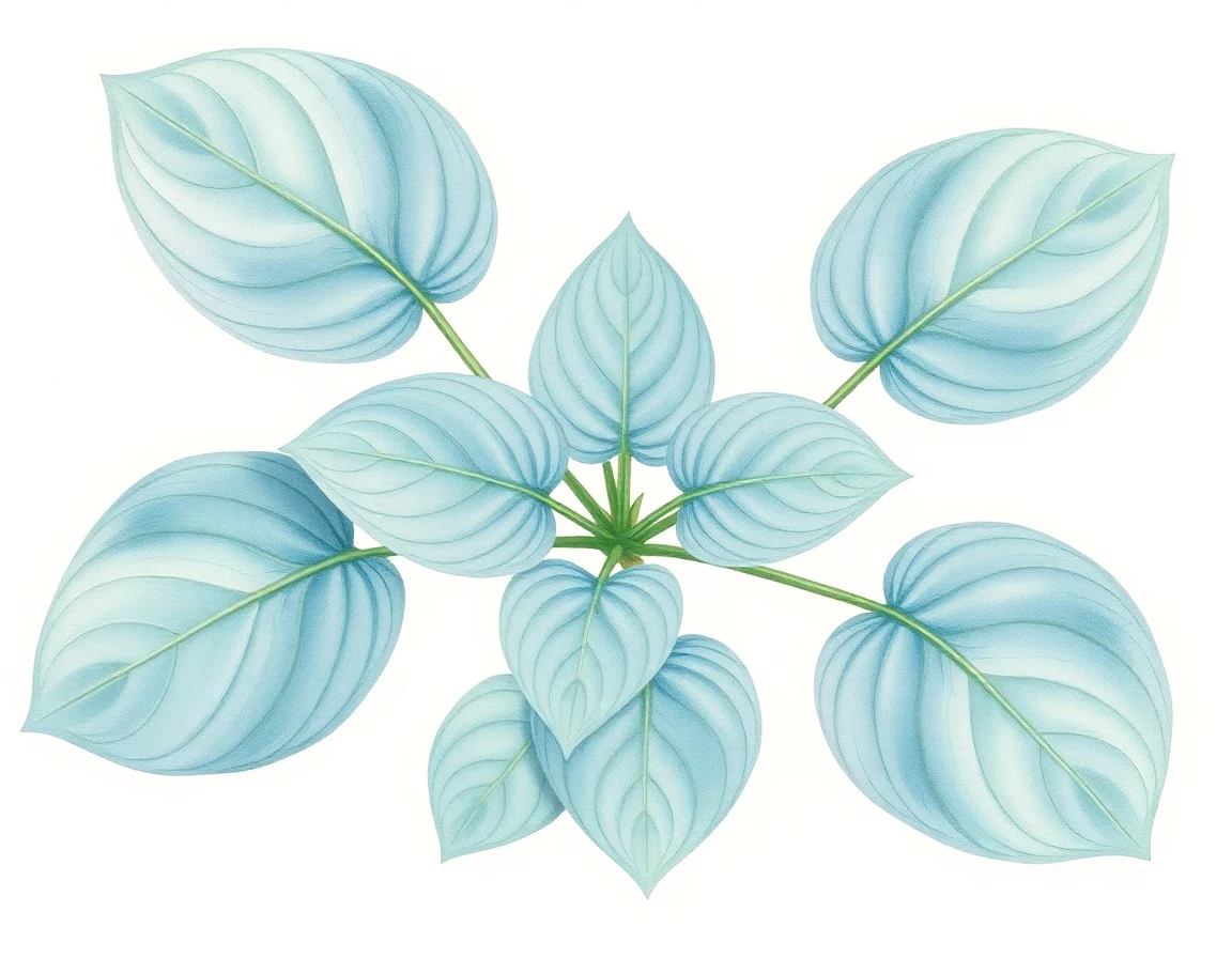 Watercolor illustration of Hosta 'Serendipity Singer'