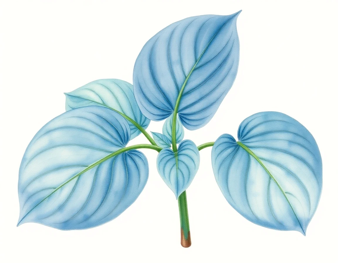 Watercolor illustration of Hosta 'Serendipity'