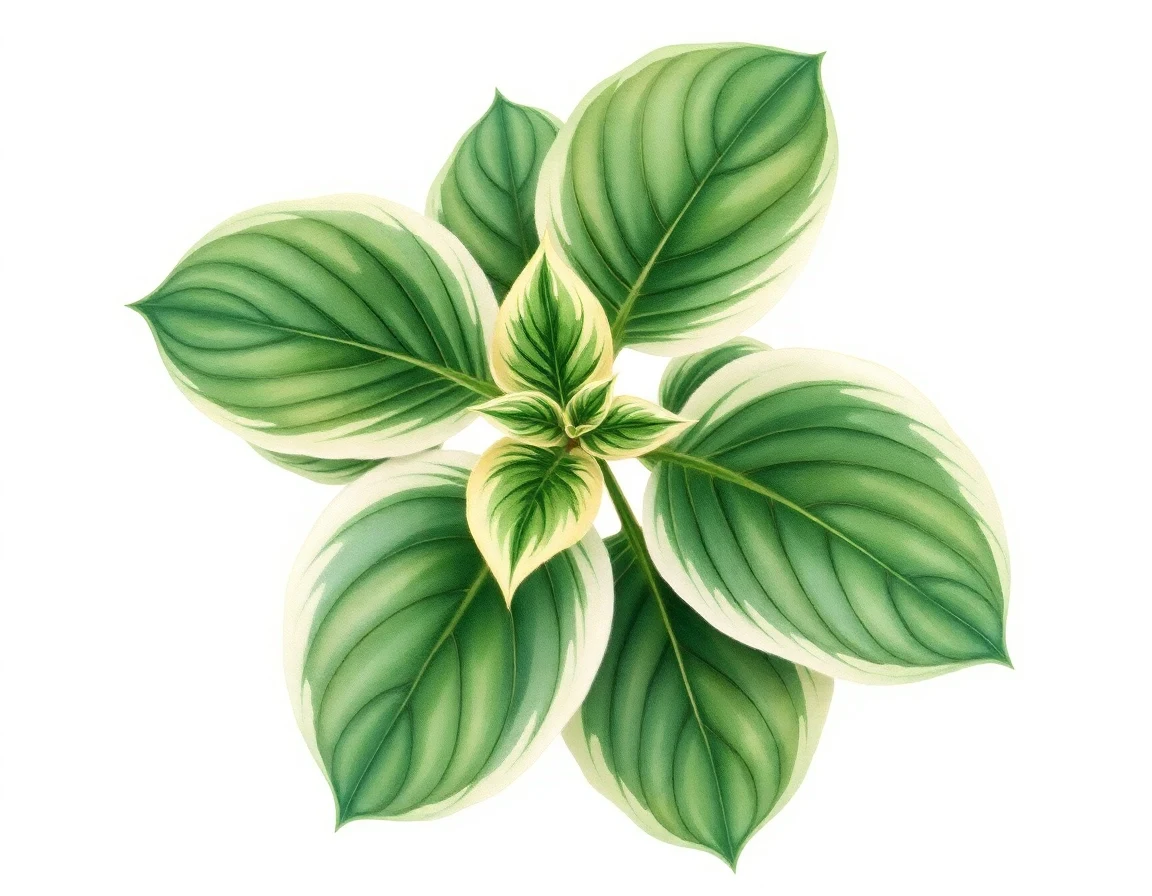 Watercolor illustration of Hosta 'Shade Finale'