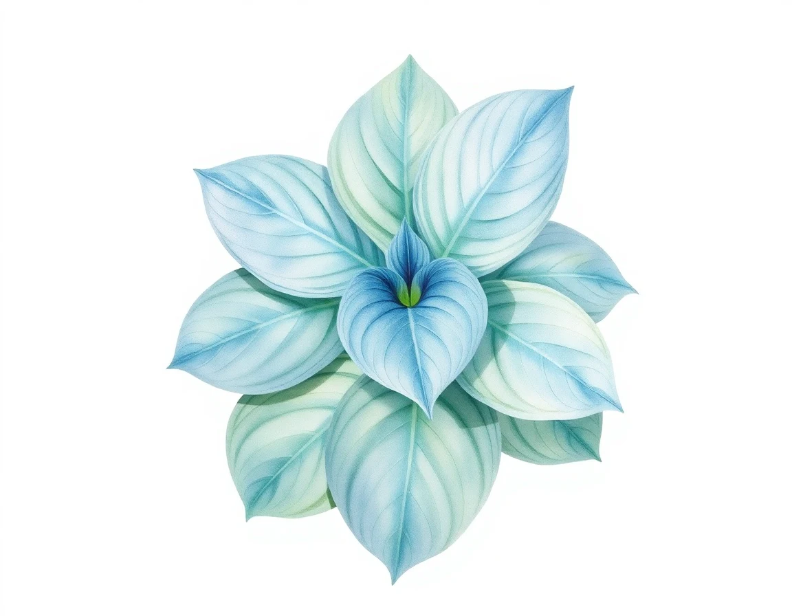Watercolor illustration of Hosta 'Shady Affair'