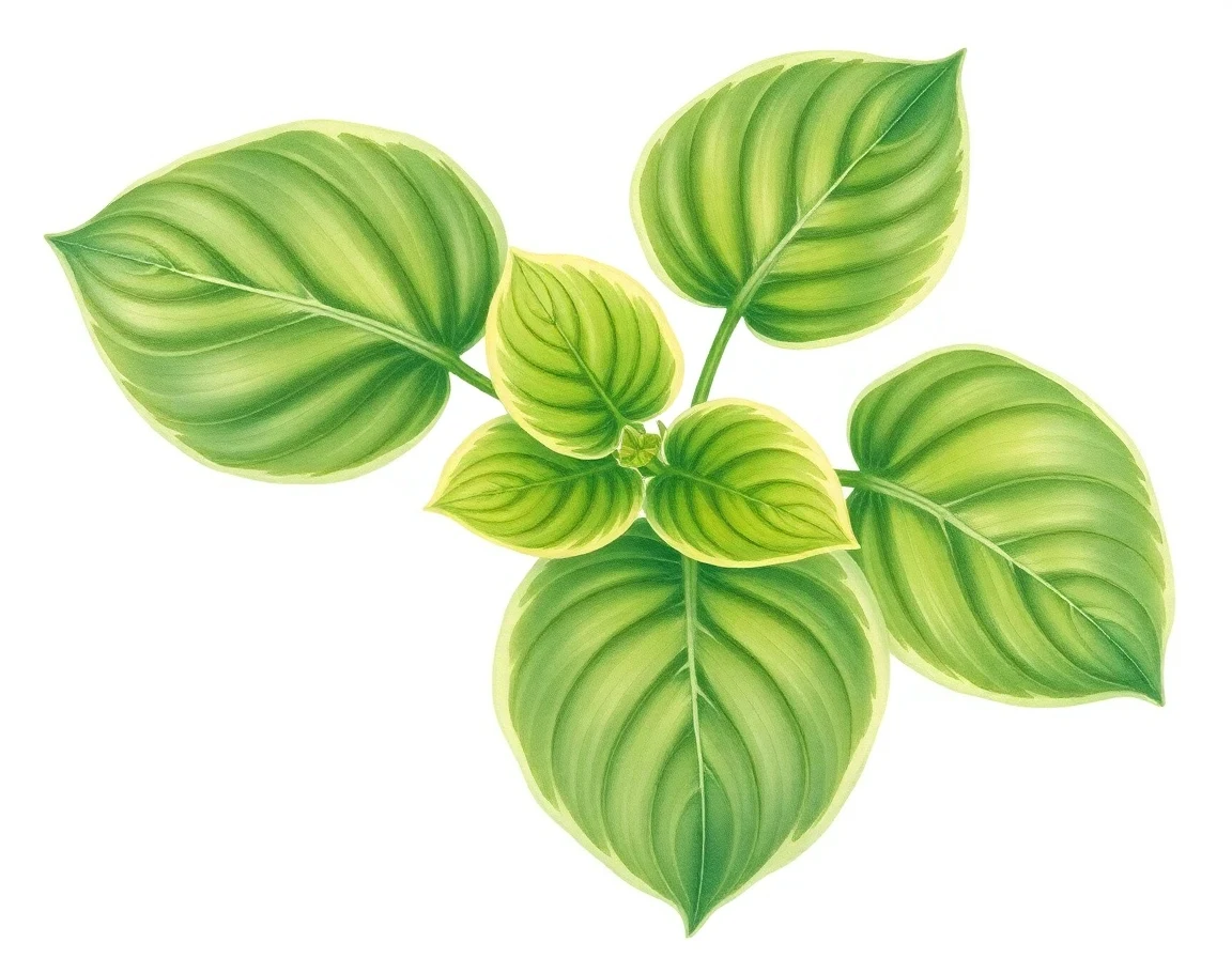 Watercolor illustration of Hosta 'Shady Lover'