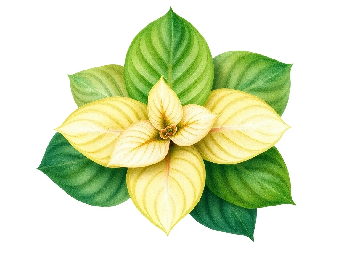 Watercolor illustration of Hosta 'Shapur's Sceptre'